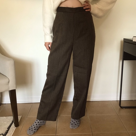 Dark Brown Vintage Patterned Trousers - Picture 1 of 6